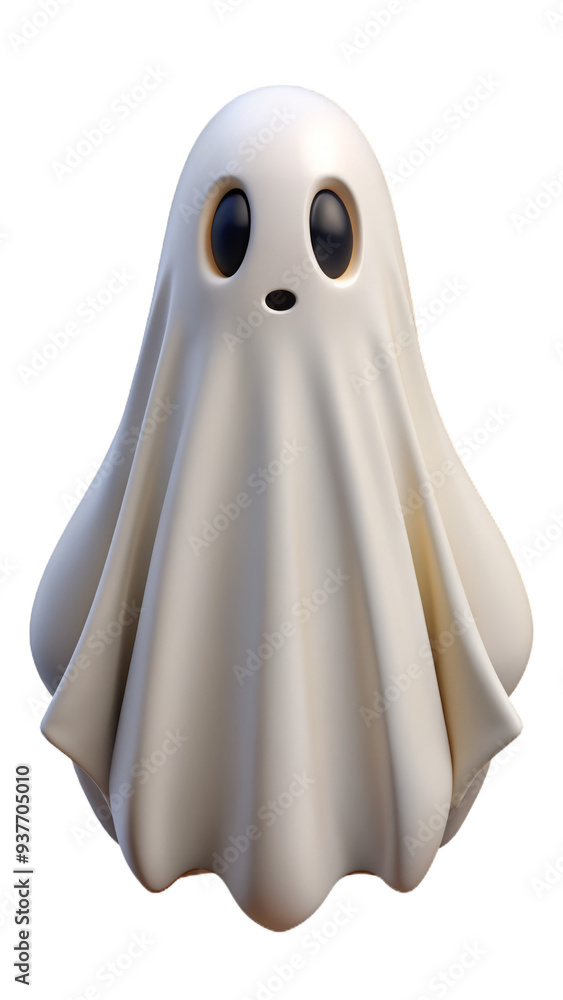 White Sheet Ghost with Black Eye Holes on a Simple Background White Sheet Ghost with Black Eye Holes on a Simple Background