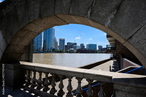 London - 06 14 2022: View of the Nine Elms neighborhood from Vauxhall Bridge photo