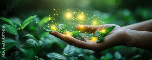 Engineers developing recyclable components for nonpolluting energy generation, Main keyword nonpolluting, Concept ecofriendly technology