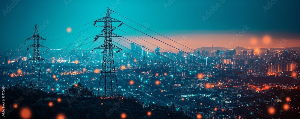 Fototapeta premium Environmentally adaptive power generation systems offering peak performance, Main keyword performance, Concept smart energy solutions