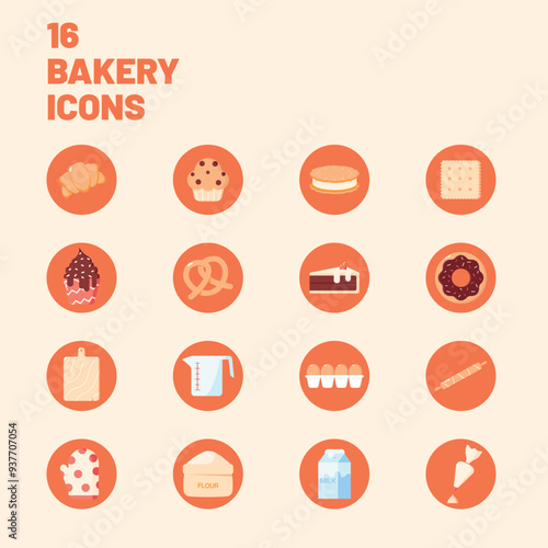 16 bakery icons in eps file