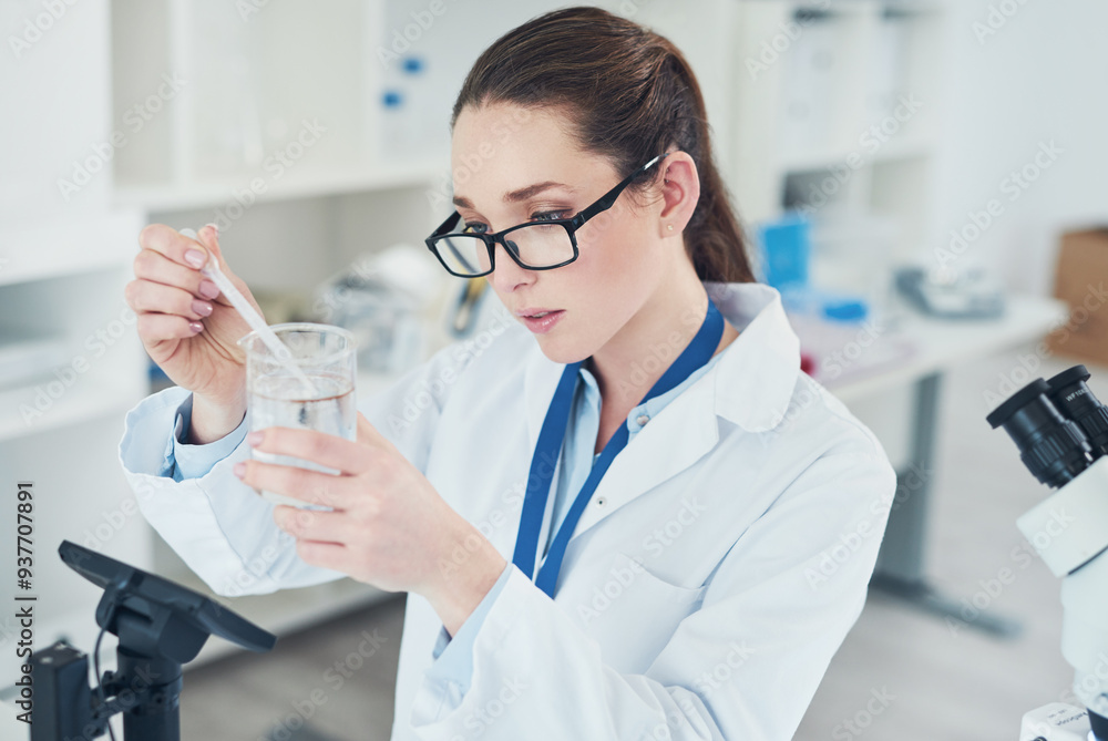 Microscope, scientist and sample in research laboratory for medicine, biology and pharmaceuticals. Female person, healthcare and technician in pathology, test or investigation for vaccine innovation Microscope, scientist and sample in research laboratory for medicine, biology and pharmaceuticals. Female person, healthcare and technician in pathology, test or investigation for vaccine innovation