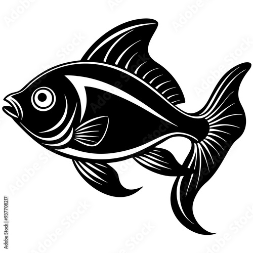 flipper fish silhouette Vector