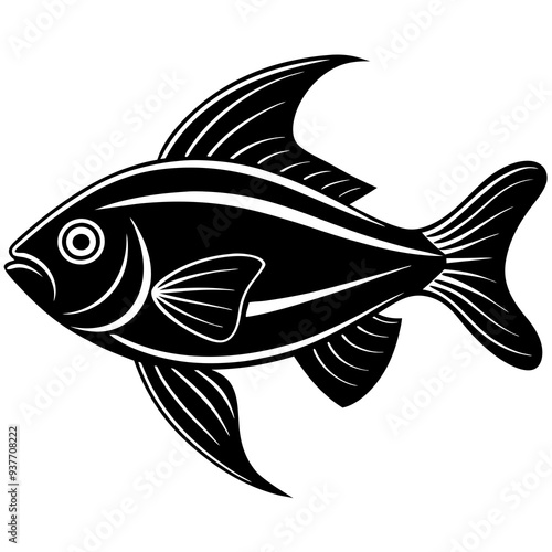 flipper fish silhouette Vector