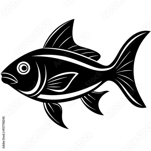 flipper fish silhouette Vector