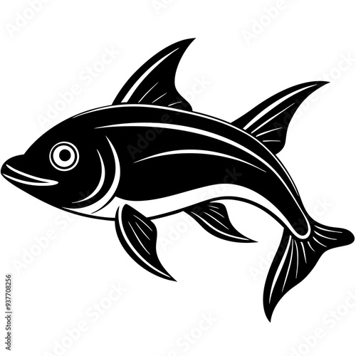 flipper fish silhouette Vector