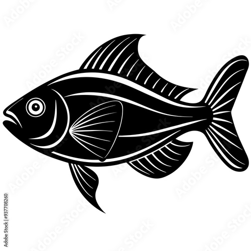 flipper fish silhouette Vector