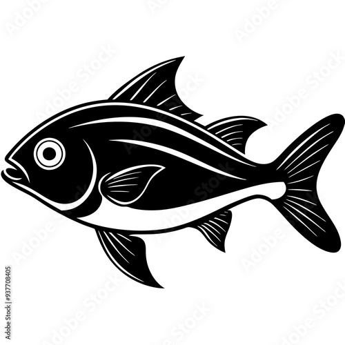 flipper fish silhouette Vector