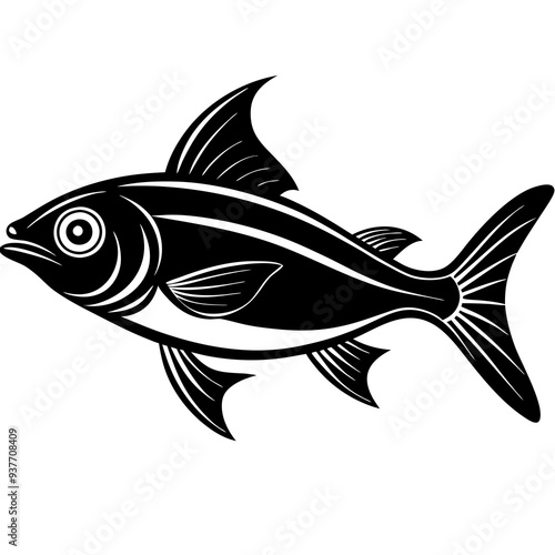 flipper fish silhouette Vector