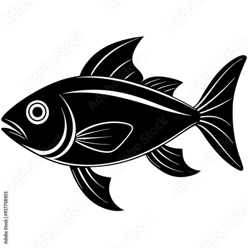 flipper fish silhouette Vector