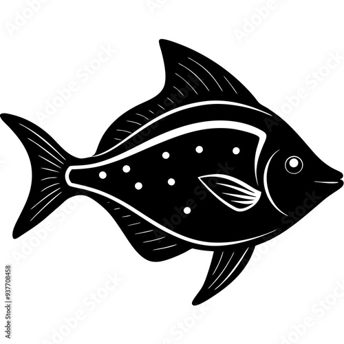flipper fish silhouette Vector