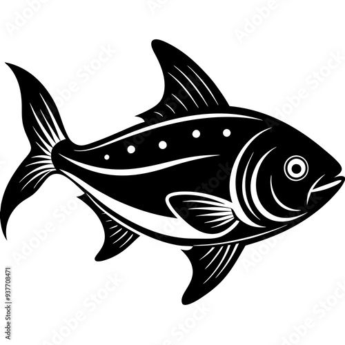 flipper fish silhouette Vector