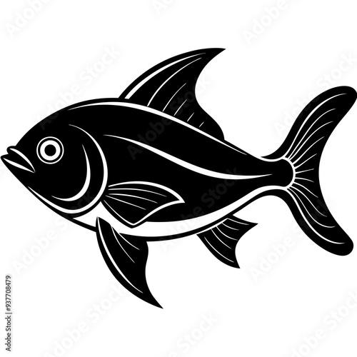 flipper fish silhouette Vector
