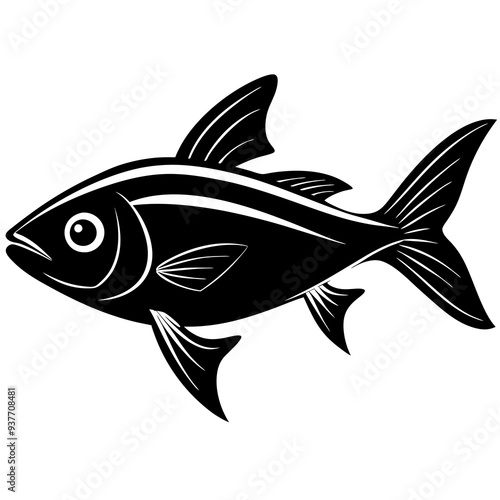 flipper fish silhouette Vector