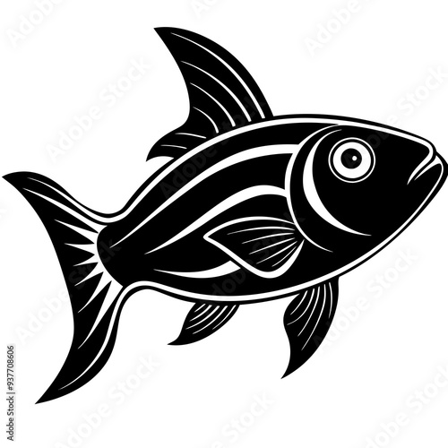 flipper fish silhouette Vector