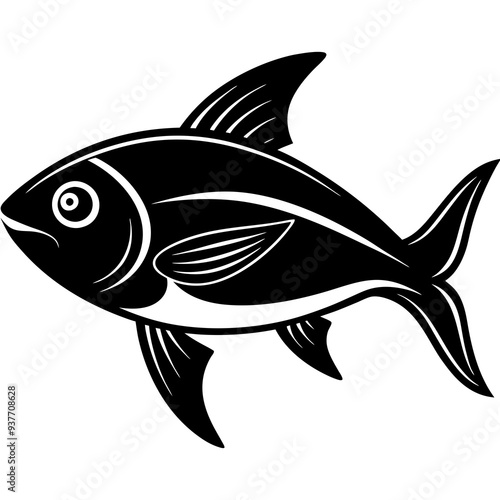 flipper fish silhouette Vector