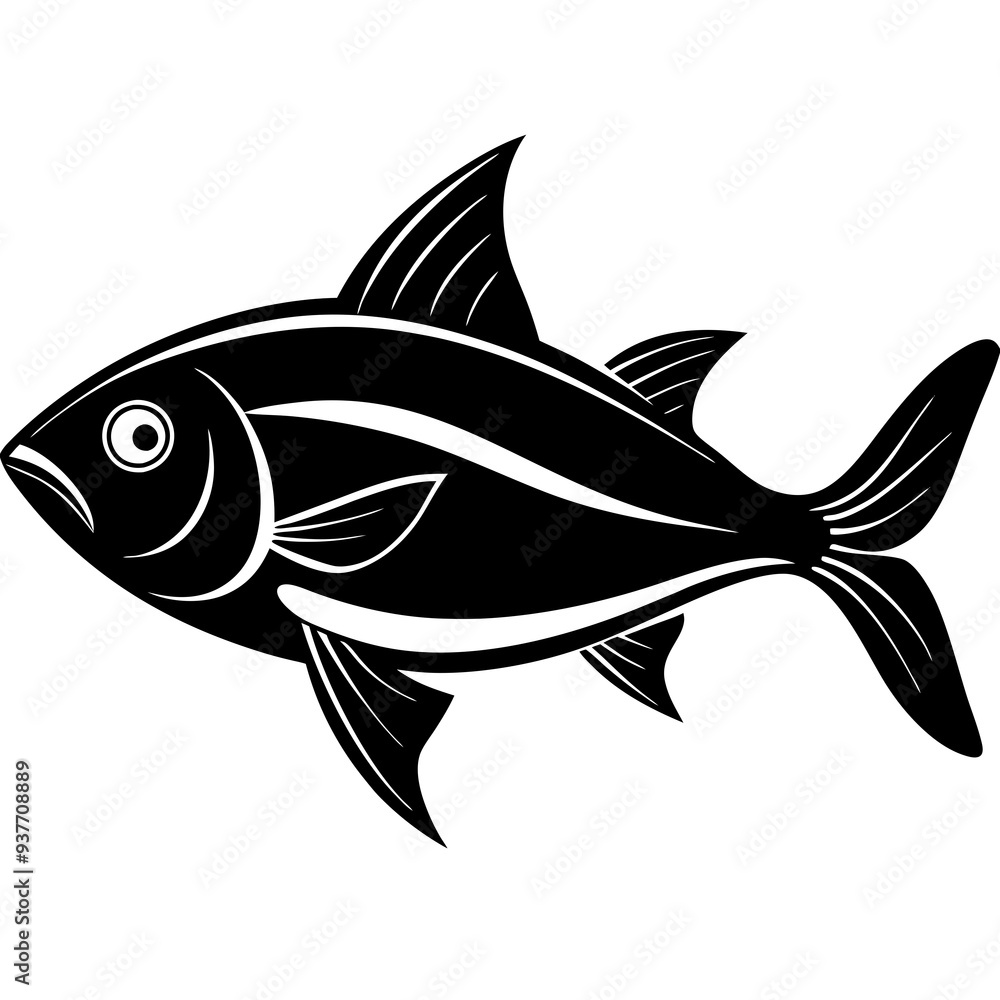 flipper fish silhouette Vector flipper fish silhouette Vector