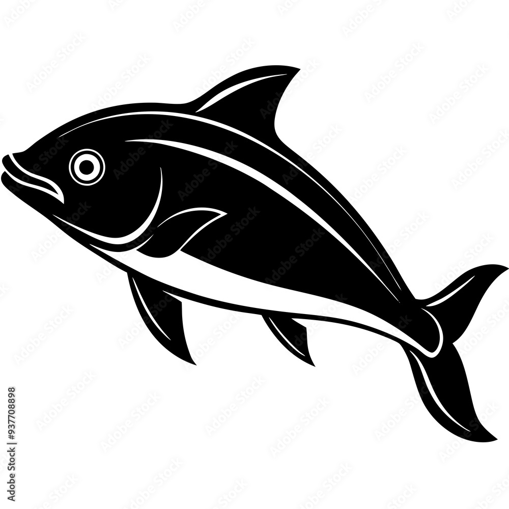 Obraz premium flipper fish silhouette Vector