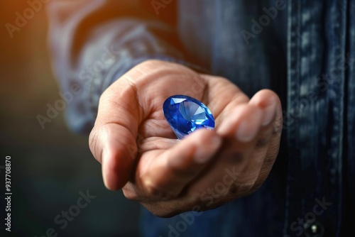 Wallpaper Mural Close-up of jeweler with magnifying glasses examining sparkling gemstone. Beautiful simple AI generated image Torontodigital.ca