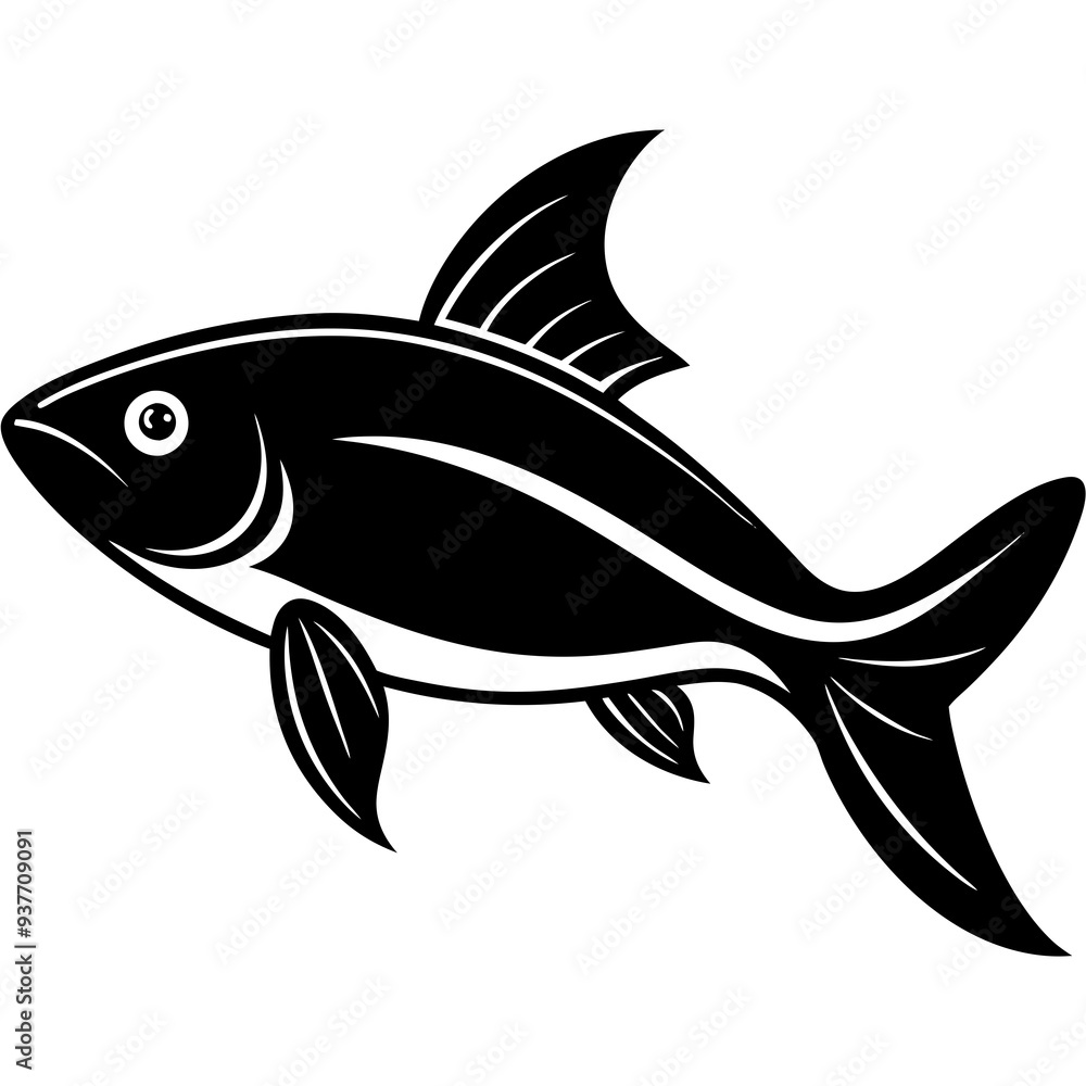flipper fish silhouette Vector flipper fish silhouette Vector