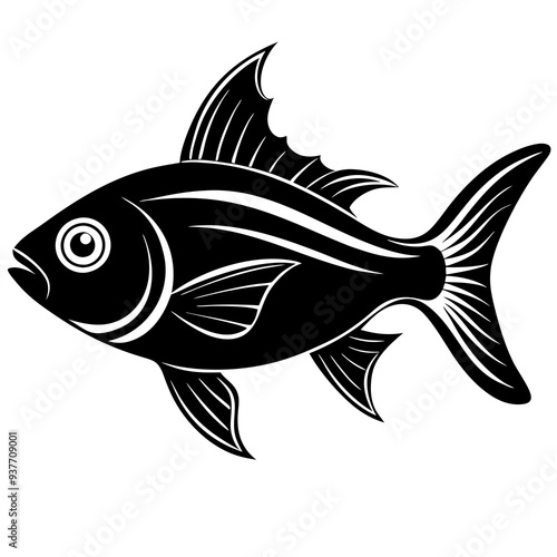 flipper fish silhouette Vector