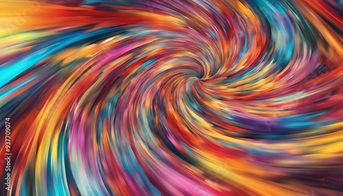 Abstract Swirling Multicolored Lines Forming a Vortex photo