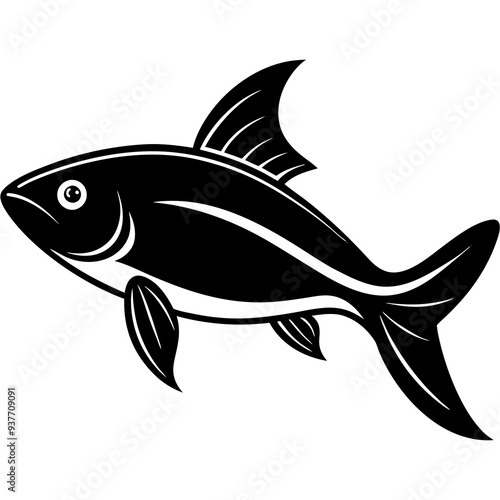 flipper fish silhouette Vector
