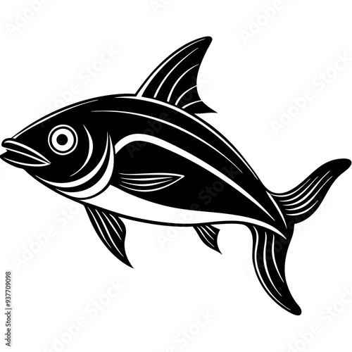 flipper fish silhouette Vector