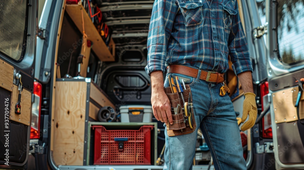 The handyman with tools The handyman with tools
