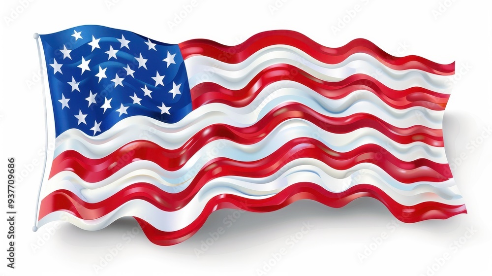 an american flag clipart, paper cutout style, layered effect, pastel colors, isolated on white background an american flag clipart, paper cutout style, layered effect, pastel colors, isolated on white background