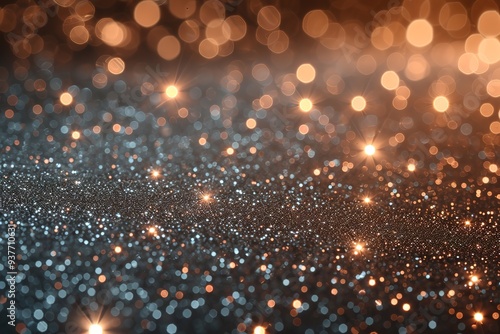 abstract background of glitter vintage lights silver and white de-focused banner