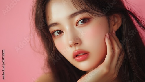 Beautiful Asian girl Close-up photo