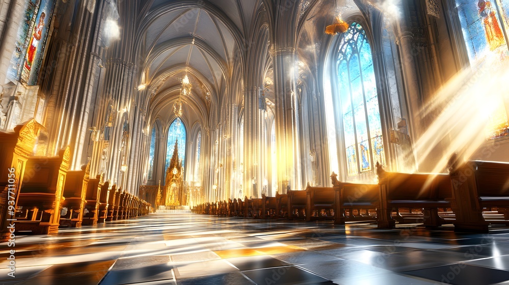 Sunbeams in a Cathedral. Sunbeams in a Cathedral.