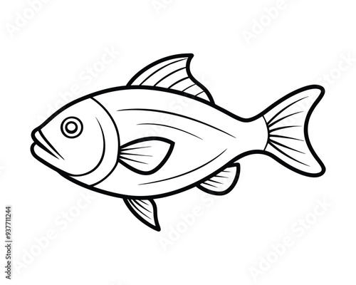 Fish vector isolated on white background. food illustration sign collection.