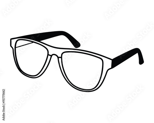 Sunglass isolated black . Vector illustration summer glasses on white background.