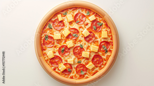 illustration of a pizza with cheese  