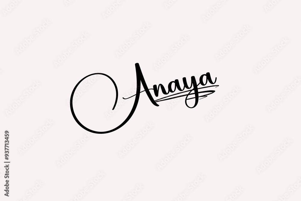 Fototapeta premium illustration of a card of Anaya name signature with beautiful and stylish font