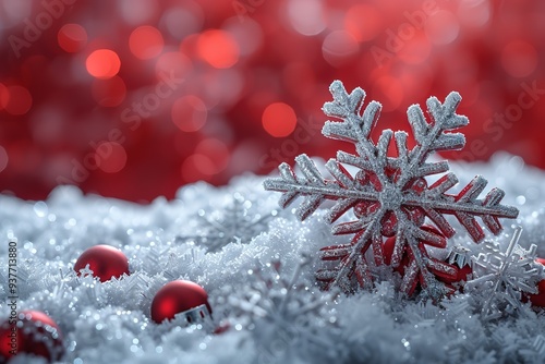 christmas card with snowflake border vector illustration