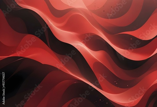 Flowing red, blue and black abstract background with soft, wavy shapes and subtle sparkles photo