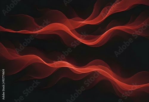 Flowing red, blue and black abstract background with soft, wavy shapes and subtle sparkles photo