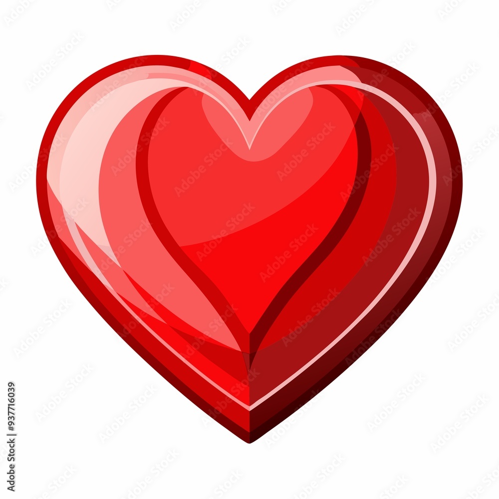 Red color heart icon on white background generated by AI Red color heart icon on white background generated by AI