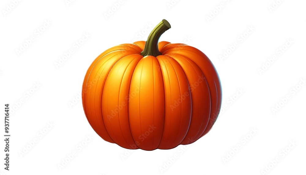 Obraz premium orange pumpkin highlighted on a white background, minimalism, halloween