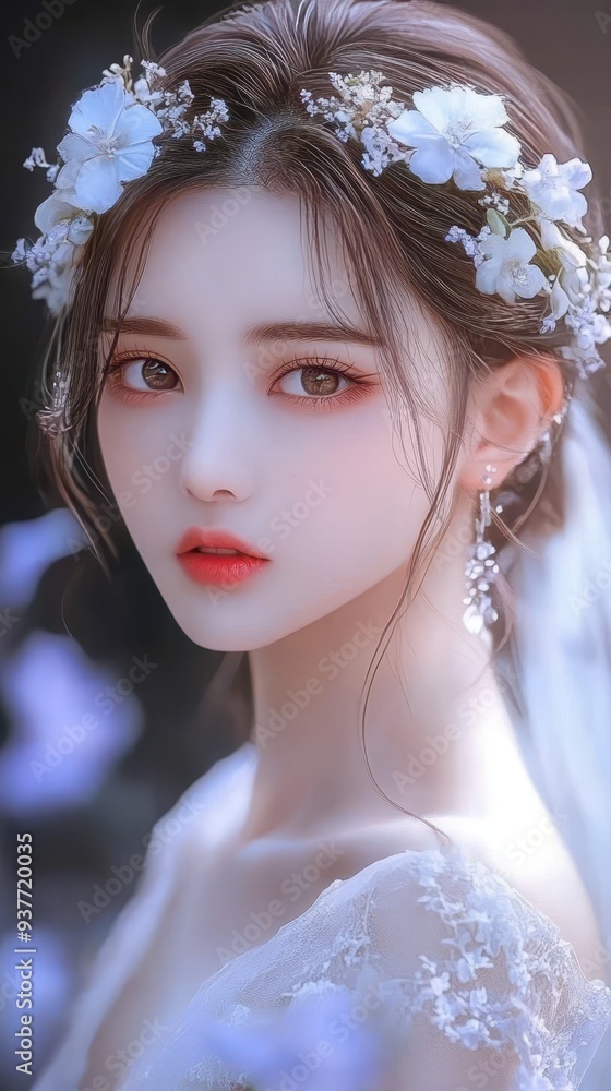 beautiful girl with flowers in her hair beautiful girl with flowers in her hair