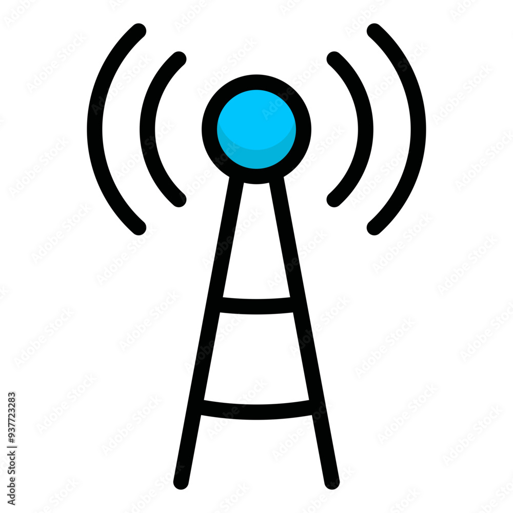 Broadcasting icon in flat style Broadcasting icon in flat style