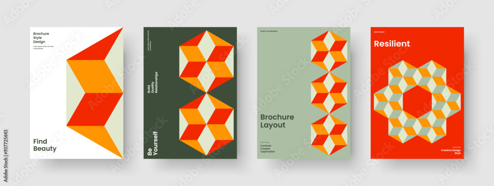 Obraz premium Modern Book Cover Design. Isolated Flyer Layout. Geometric Background Template. Report. Banner. Brochure. Poster. Business Presentation. Leaflet. Advertising. Portfolio. Magazine. Journal