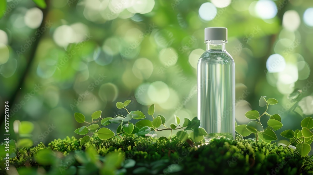 The clear glass bottle