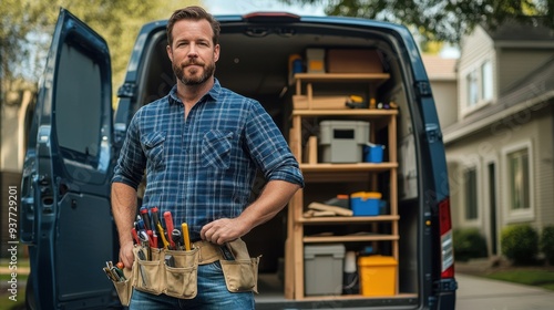 The handyman with toolbelt photo