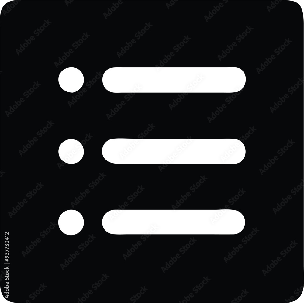 List Glyph Icon Vector for UI and App Design Projects List Glyph Icon Vector for UI and App Design Projects
