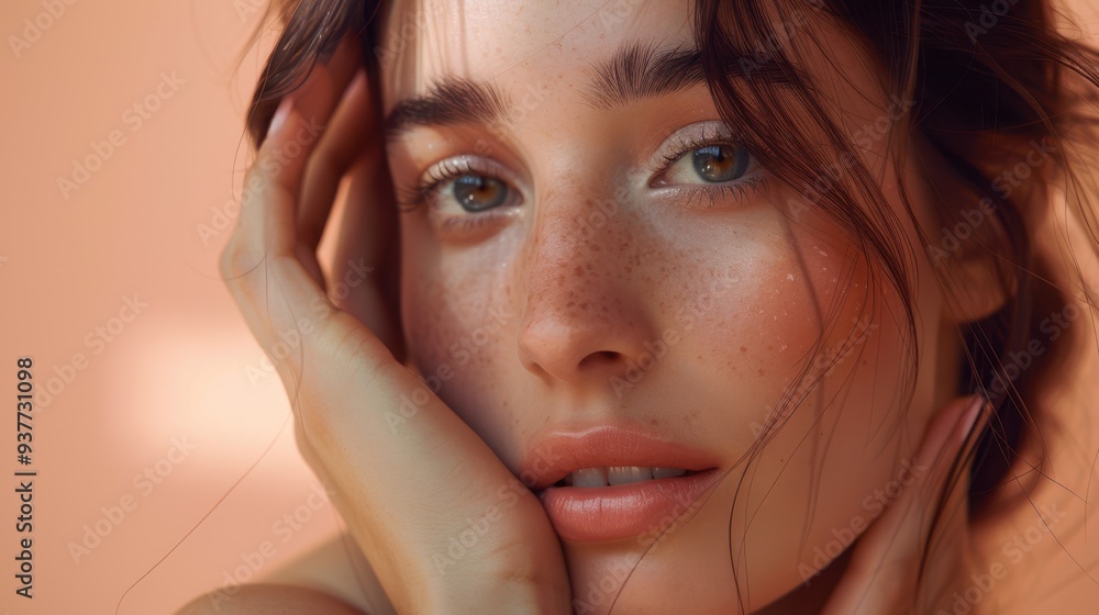 Obraz premium The Freckled Woman's Face