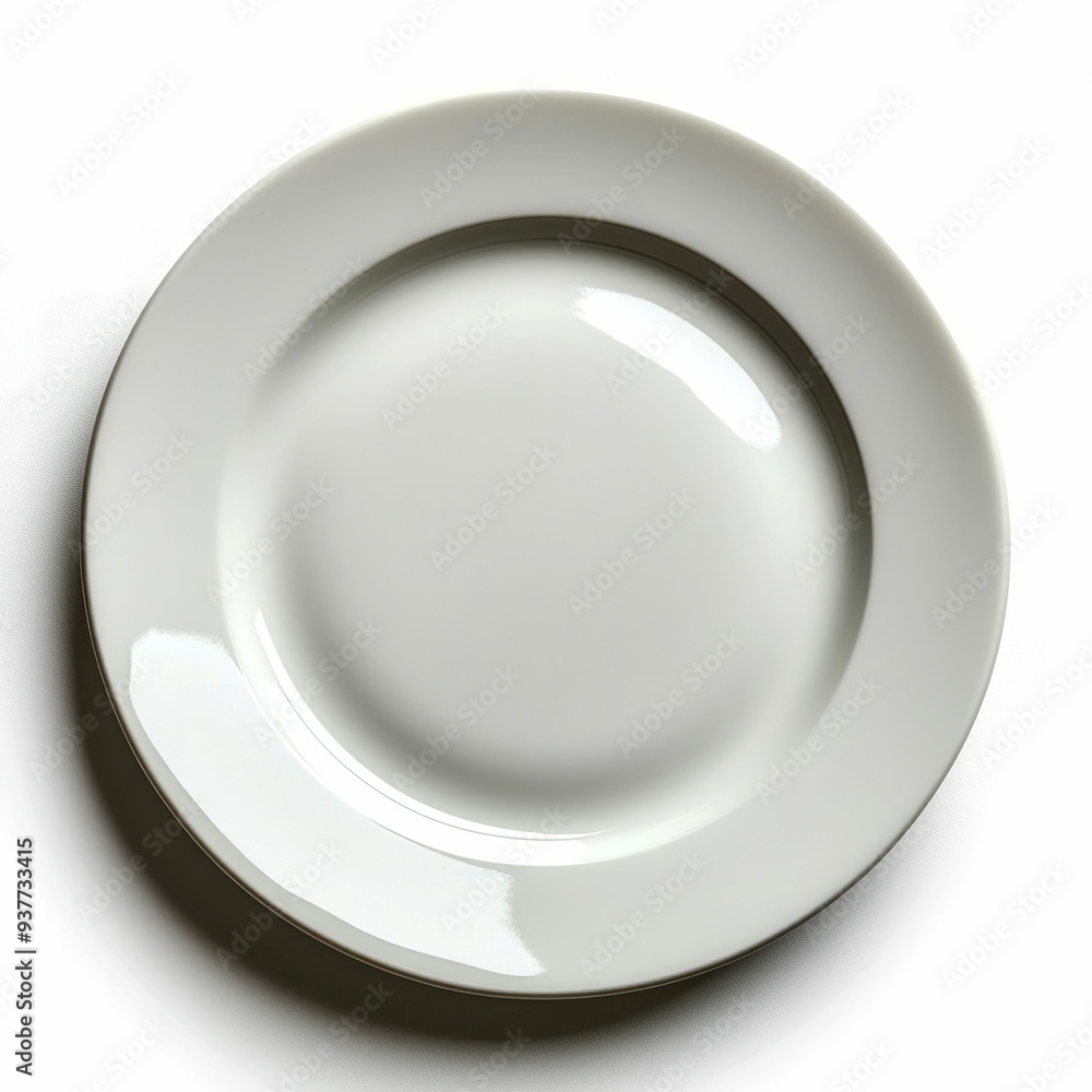 A White Ceramic Plate Viewed From Above A White Ceramic Plate Viewed From Above